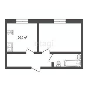 1-к квартира, вторичка, 52м2, 7/7 этаж