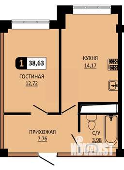 1-к квартира, вторичка, 39м2, 2/10 этаж