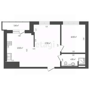 2-к квартира, вторичка, 45м2, 8/12 этаж