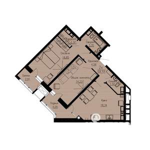 2-к квартира, строящийся дом, 69м2, 7/12 этаж