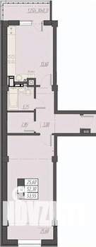 1-к квартира, строящийся дом, 54м2, 3/8 этаж