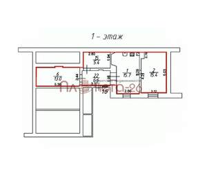 2-к квартира, вторичка, 56м2, 1/2 этаж