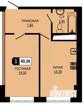 1-к квартира, вторичка, 40м2, 3/10 этаж