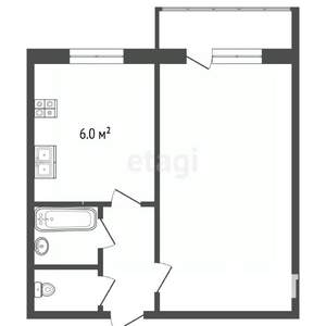 1-к квартира, вторичка, 30м2, 5/5 этаж