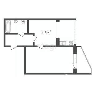 1-к квартира, вторичка, 61м2, 7/9 этаж
