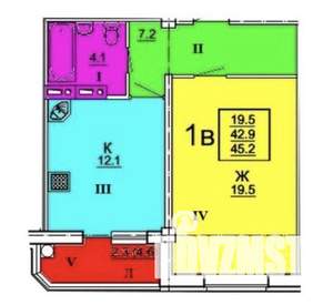 1-к квартира, вторичка, 45м2, 8/9 этаж