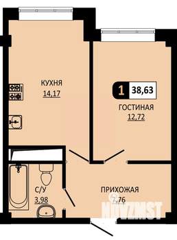 1-к квартира, вторичка, 39м2, 4/10 этаж