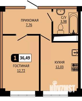 1-к квартира, вторичка, 36м2, 7/10 этаж