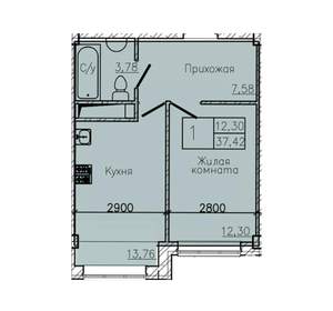 1-к квартира, вторичка, 37м2, 10/10 этаж