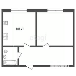 2-к квартира, вторичка, 34м2, 8/8 этаж