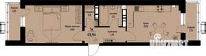 1-к квартира, вторичка, 50м2, 8/12 этаж