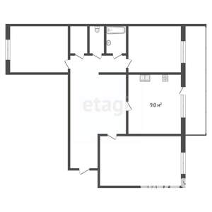 3-к квартира, вторичка, 67м2, 6/9 этаж
