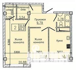 2-к квартира, вторичка, 69м2, 5/10 этаж