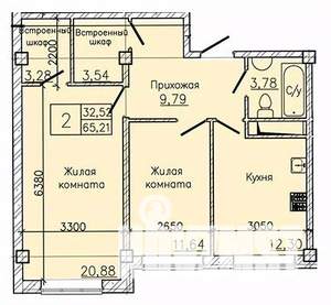 2-к квартира, вторичка, 69м2, 10/10 этаж