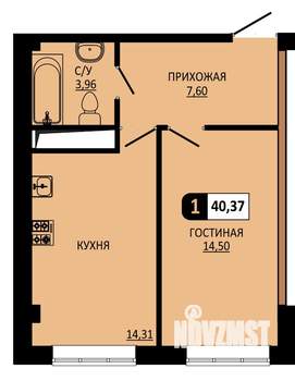 1-к квартира, вторичка, 40м2, 3/10 этаж